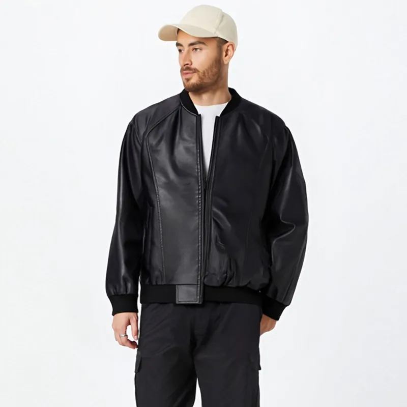 ADOONGA Leather Jacket Unisex Black-3