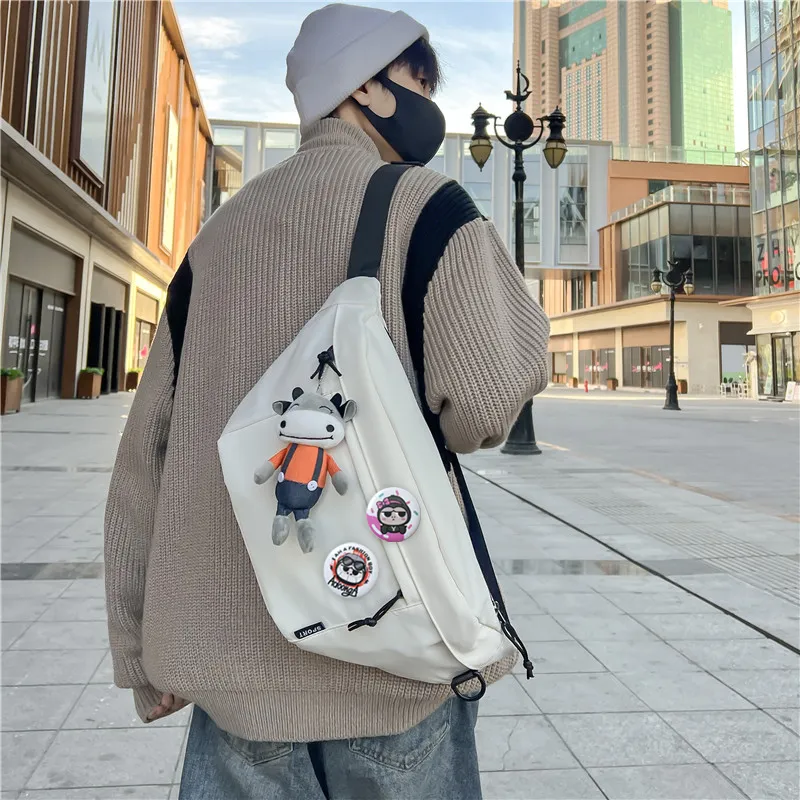 ADOONGA Oxford Sling Bag, Crossbody Bag, Shoulder Bag Tubas Unisex Black/White-8