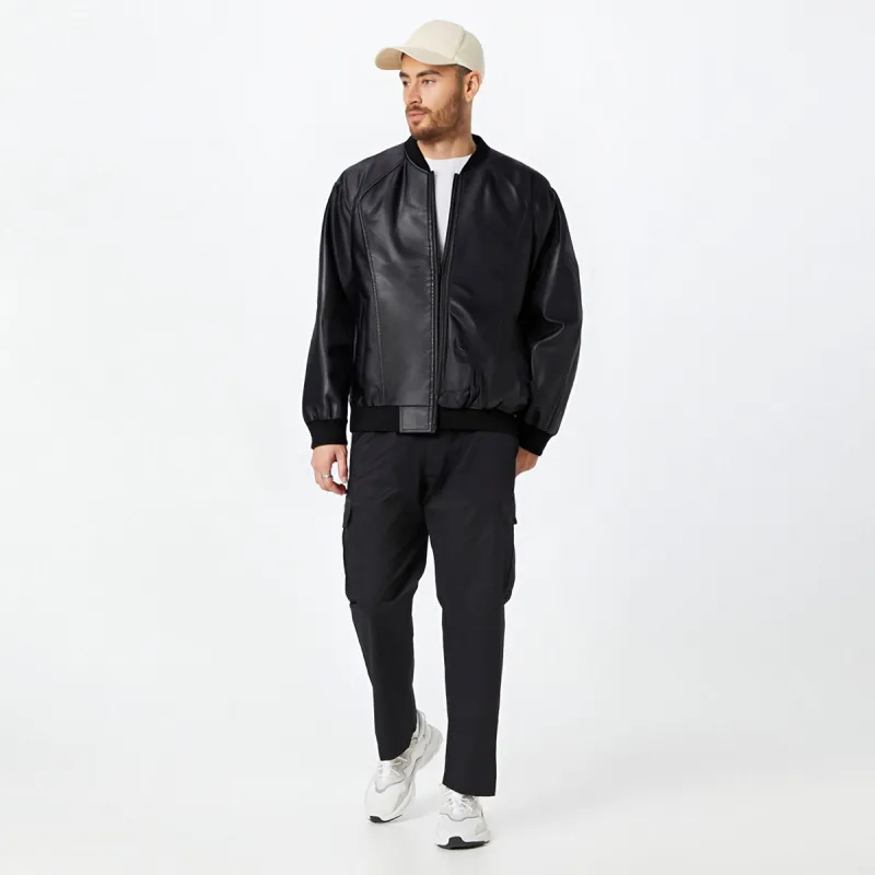 ADOONGA Leather Jacket Unisex Black-2