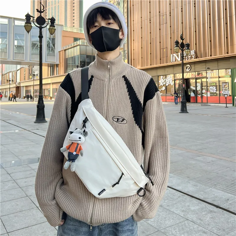 ADOONGA Oxford Sling Bag, Crossbody Bag, Shoulder Bag Tubas Unisex Black/White-10