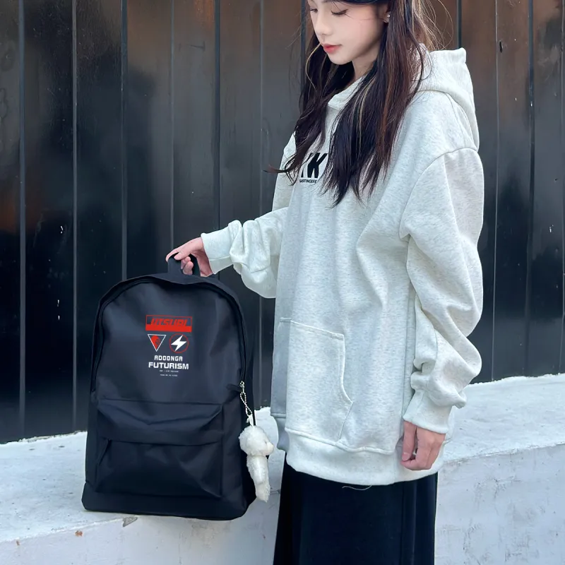 ADOONGA Canvas Backpack Unisex Black-3