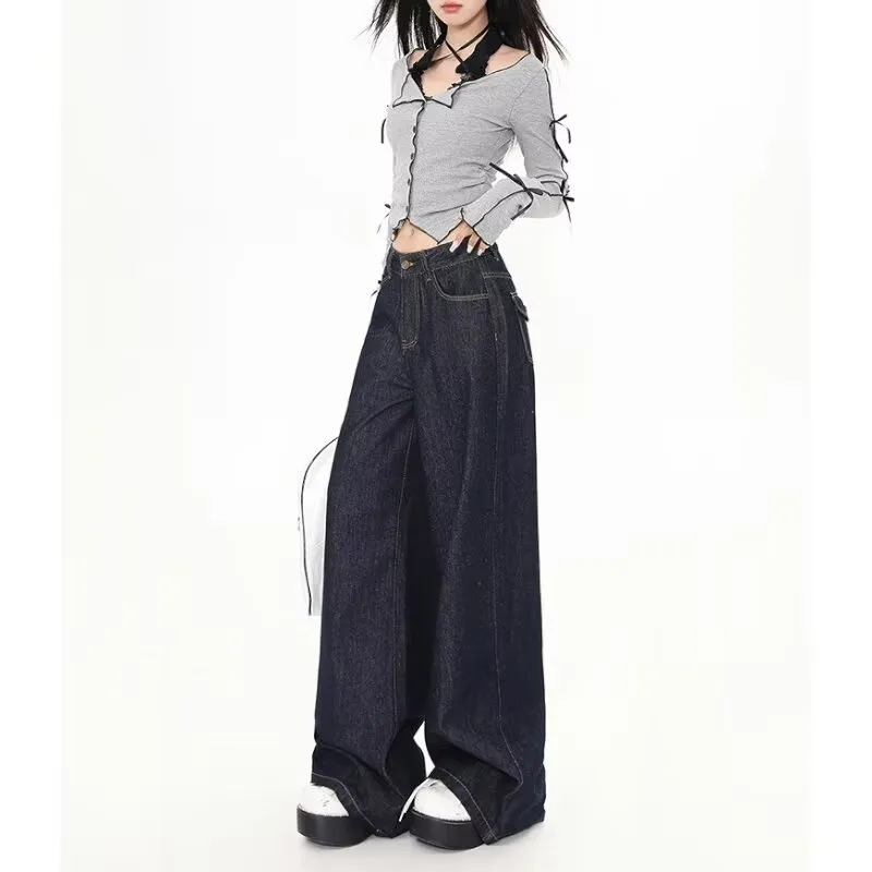 ADOONGA Jeans Women's Dark Blue-2