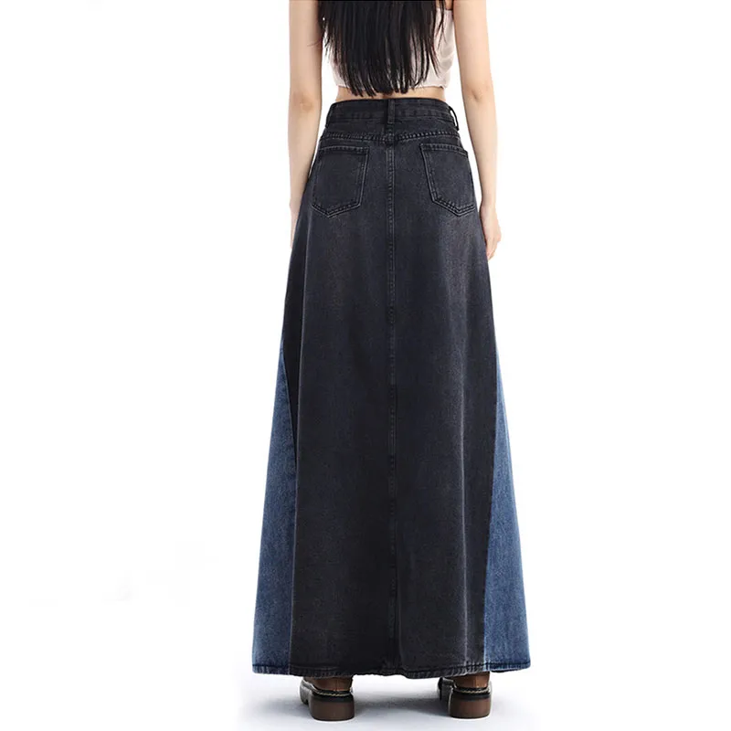 ADOONGA Denim Long Skirts Women's-8