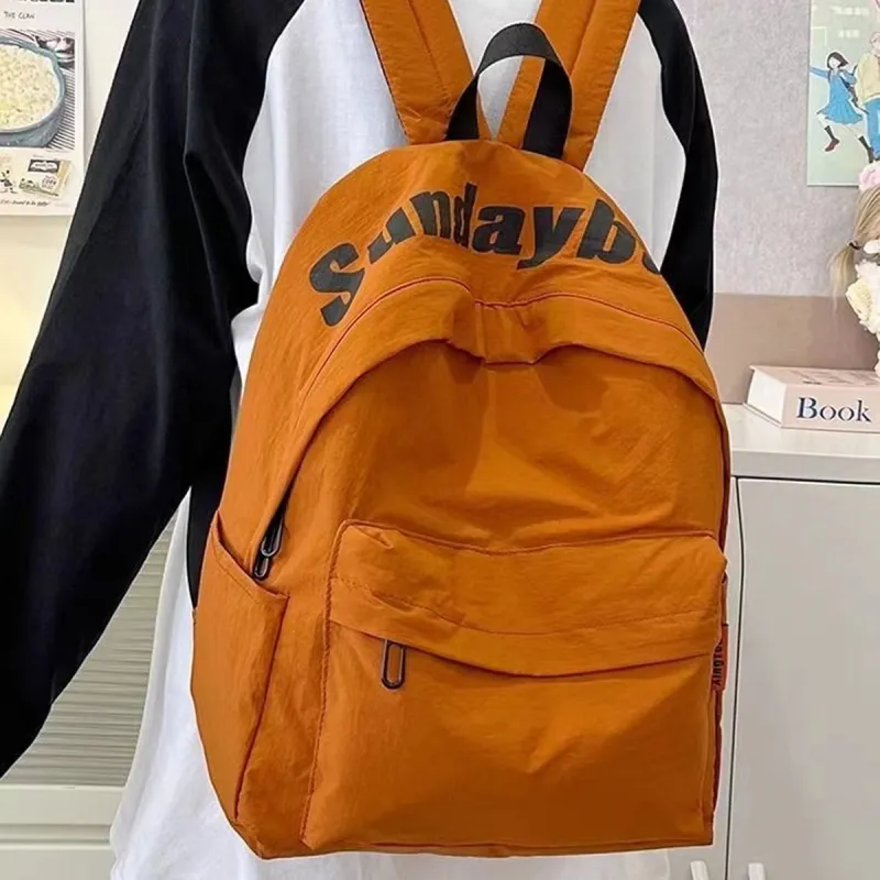 ADOONGA Nylon Backpack Unisex Black-17