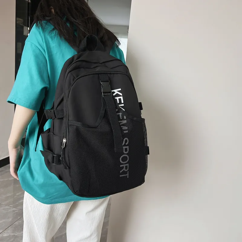 FAMAN Nylon Backpack Unisex White/Black/Purple/Green/Blue-4