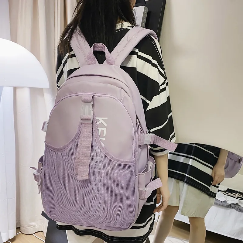 FAMAN Nylon Backpack Unisex White/Black/Purple/Green/Blue-9
