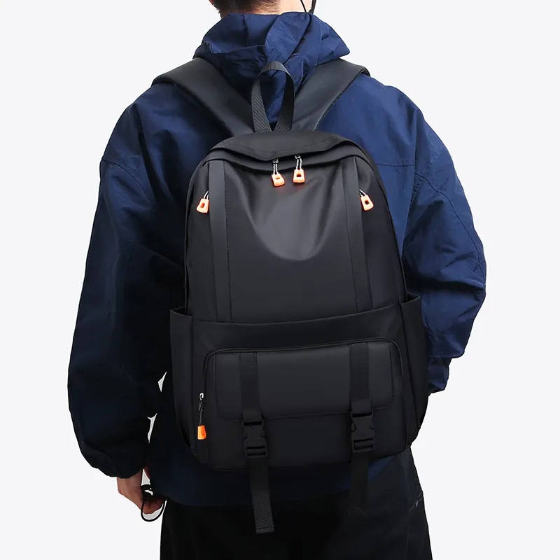 FAMAN Durable Fabric Backpack Regular Men's Black/Gray-7
