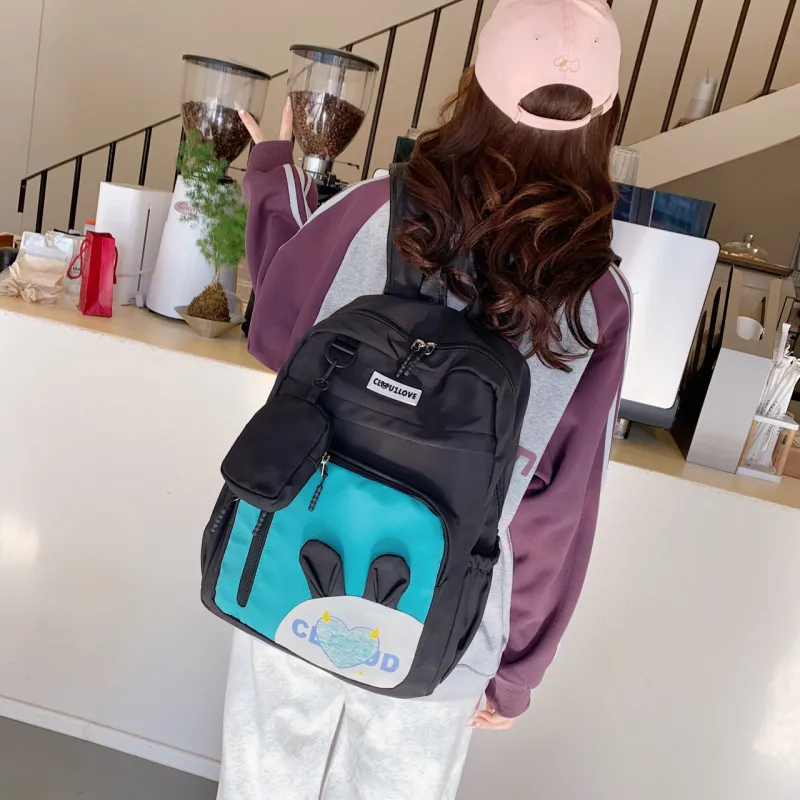 FAMAN Nylon Macaron Color Large Capacity Backpack Cute Trendy Fashion Bag Women's-7