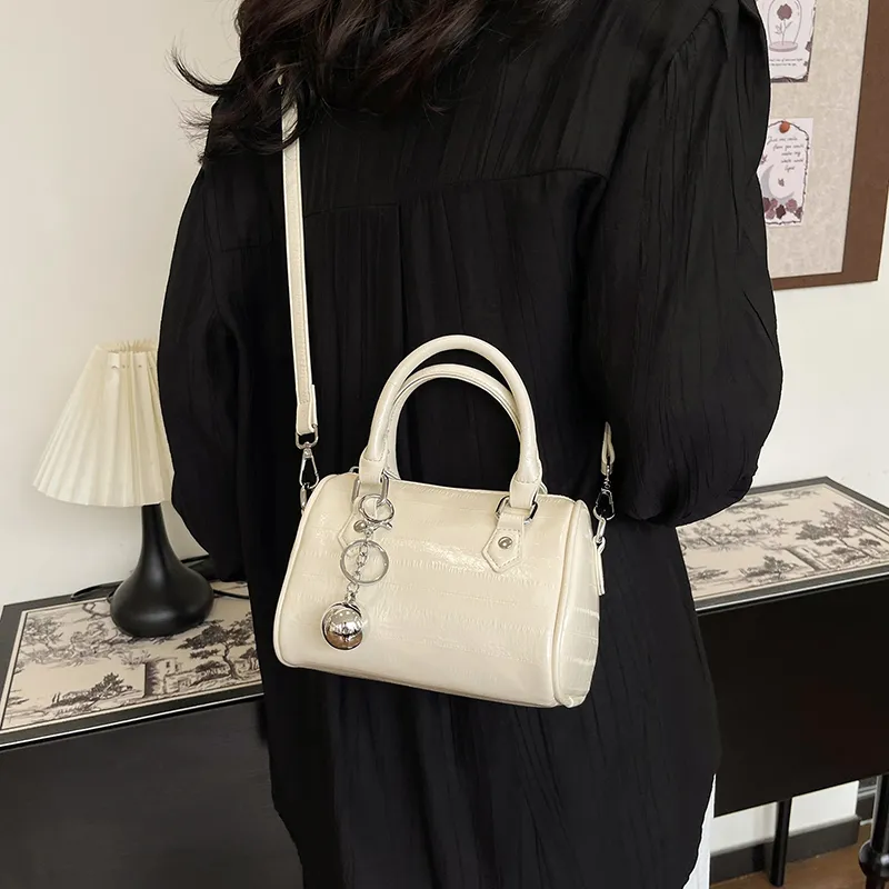 FAMAN PU Crossbody Bags Handbags Women's Ivory/Silver/Black-3