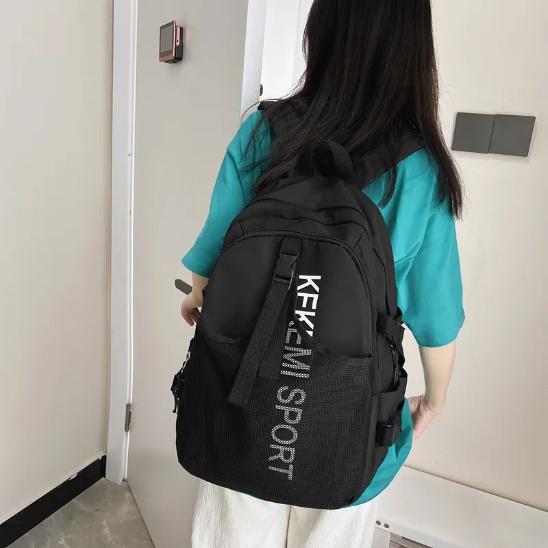 FAMAN Nylon Backpack Unisex White/Black/Purple/Green/Blue-2