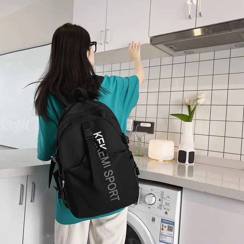 FAMAN Nylon Backpack Unisex White/Black/Purple/Green/Blue-3