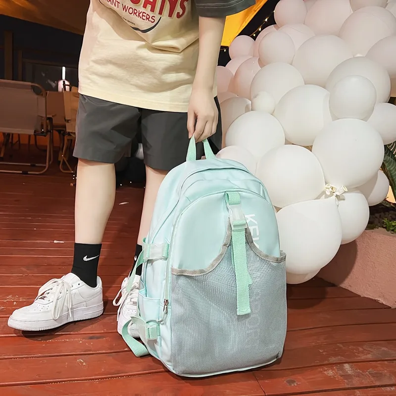 FAMAN Nylon Backpack Unisex White/Black/Purple/Green/Blue-11