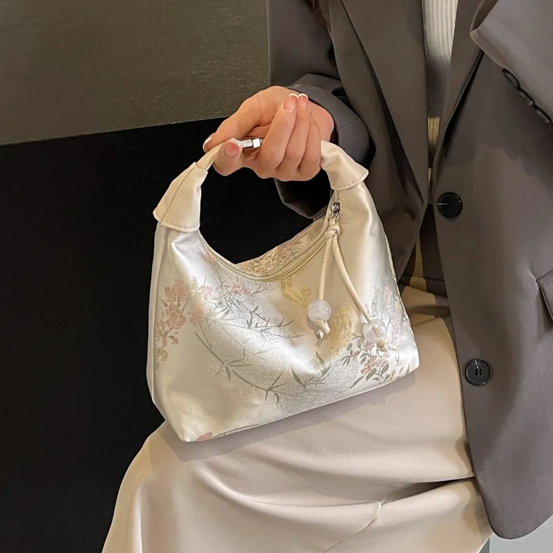 FAMAN Fabric Handbag Regular Women's White/Blue/Pink-15