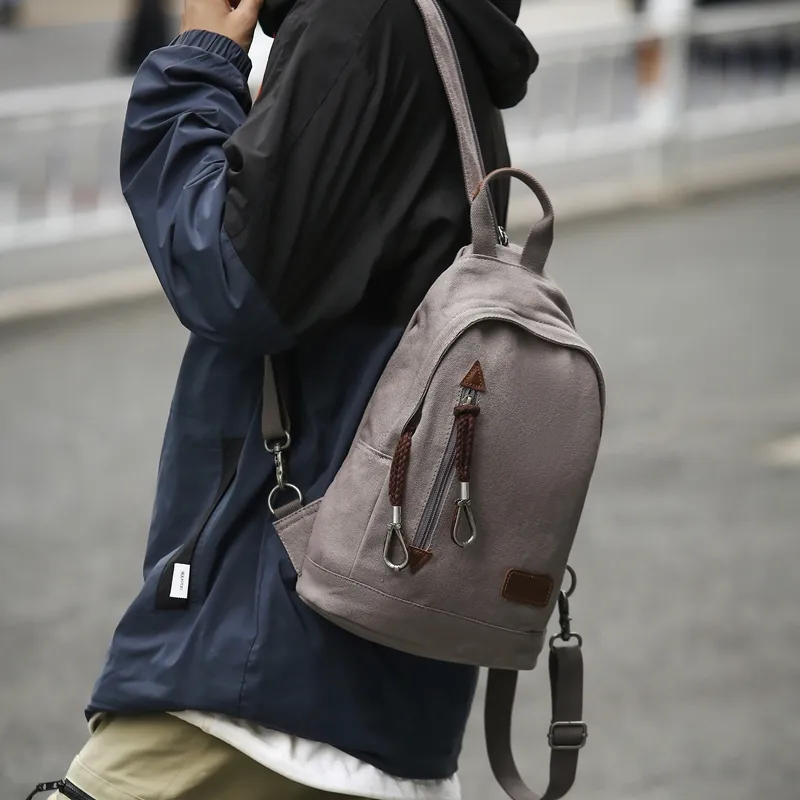 FAMAN Canvas Backpack Men's Gray-4