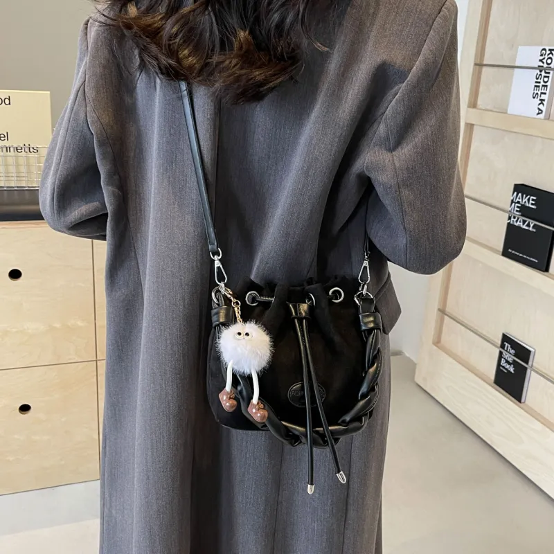 FAMAN PU Bucket Bags Shoulder Bags Regular Women's Pink/Coffee/Brown/Black-21