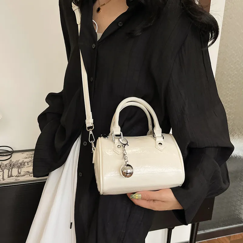FAMAN PU Crossbody Bags Handbags Women's Ivory/Silver/Black-1