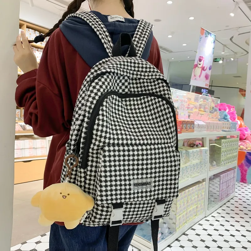 FAMAN Nylon Backpack Regular Women's Green Charm/Black Charm/Brown Charm/Pink Charm-3