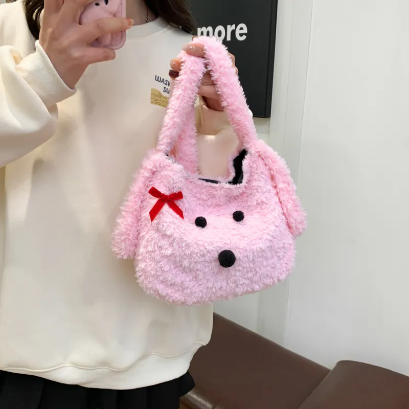 FAMAN Fuzzy Shoulder Bag Women's Multicolor-11