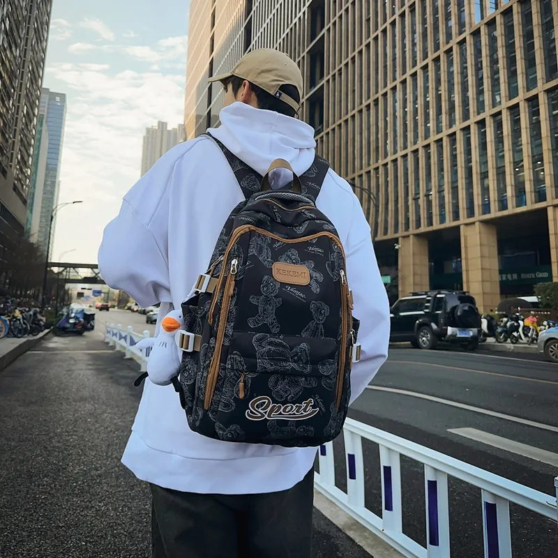 FAMAN Nylon Backpack Regular Unisex Black/Gray/Green/Purple/Ecru-5