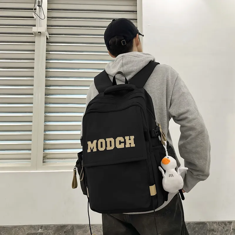 FAMAN Nylon Backpack Unisex Black/White/Red/Blue/Coffee-6