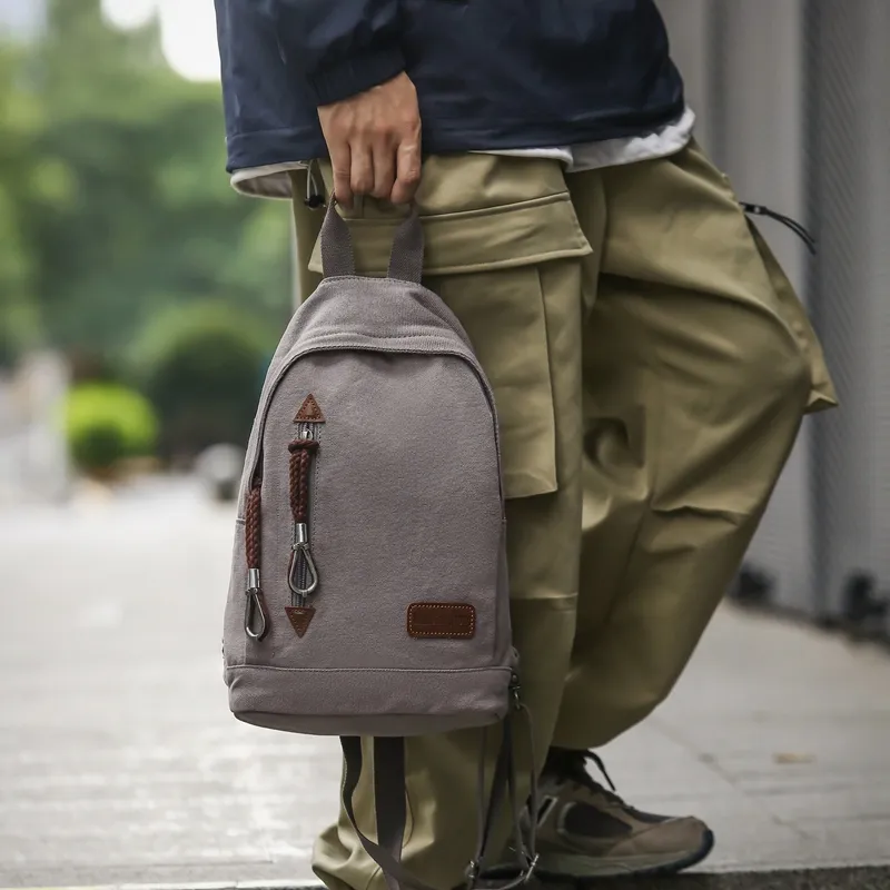 FAMAN Canvas Backpack Men's Gray-2
