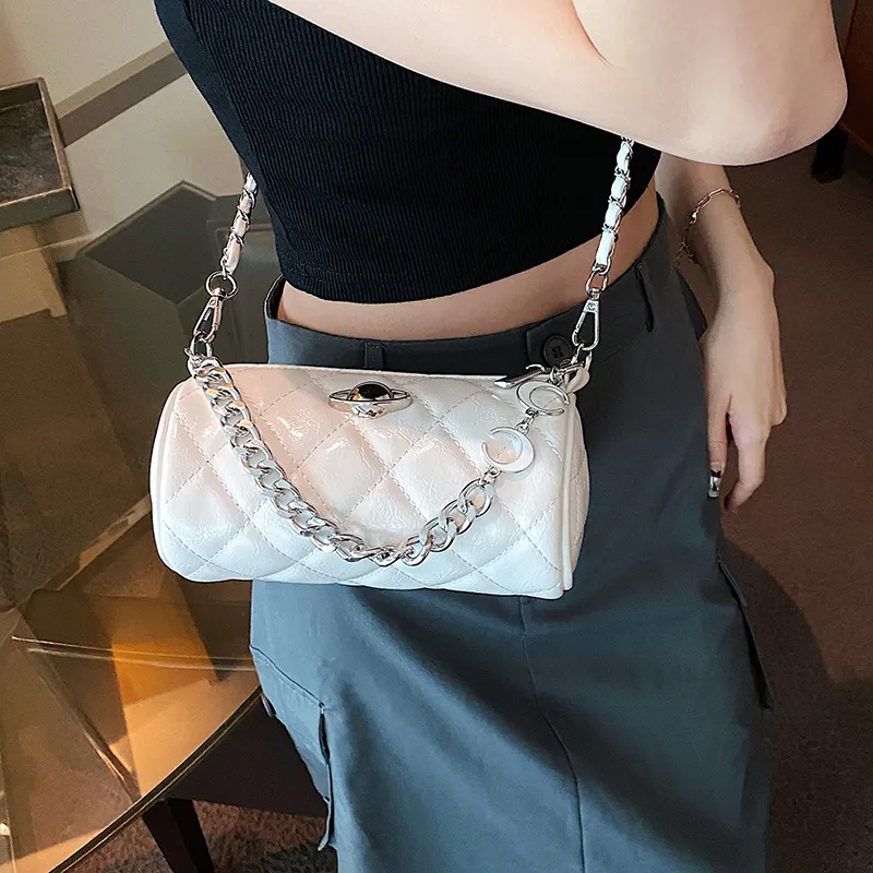 FAMAN PU Crossbody Bag Regular Women's White/Silver/Black-1