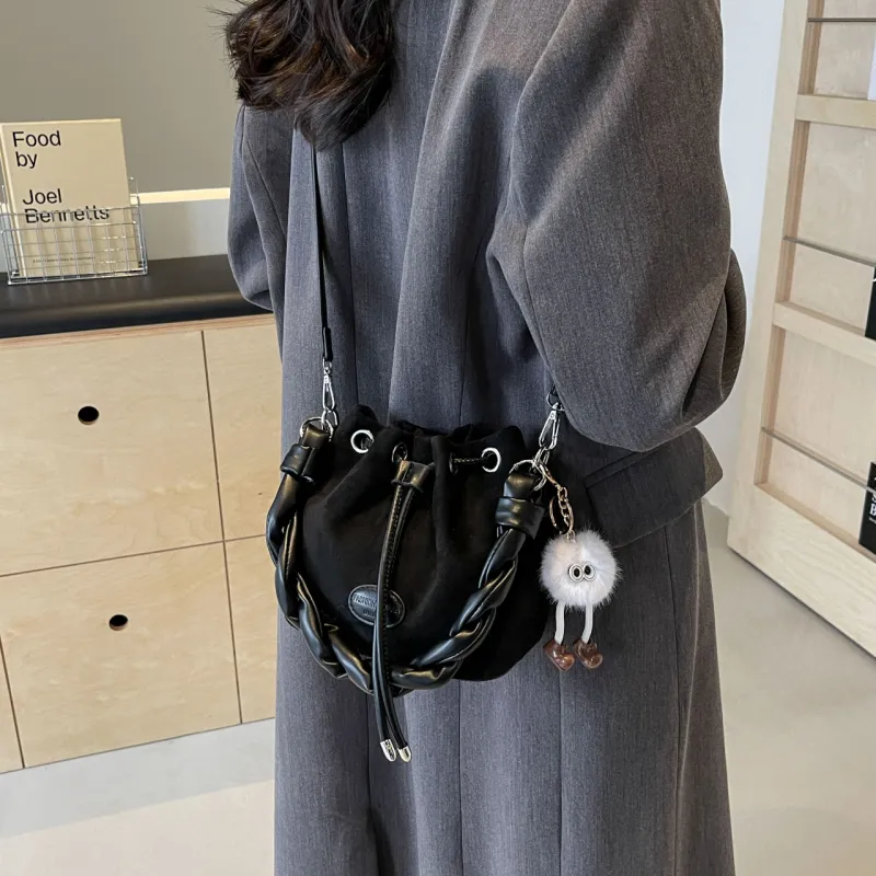FAMAN PU Bucket Bags Shoulder Bags Regular Women's Pink/Coffee/Brown/Black-20