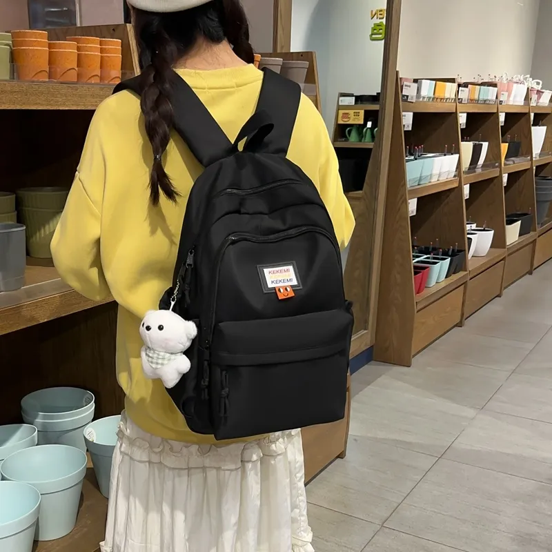 FAMAN Nylon Backpack Unisex Black/Blue/Yellow/Pink/Ecru-8