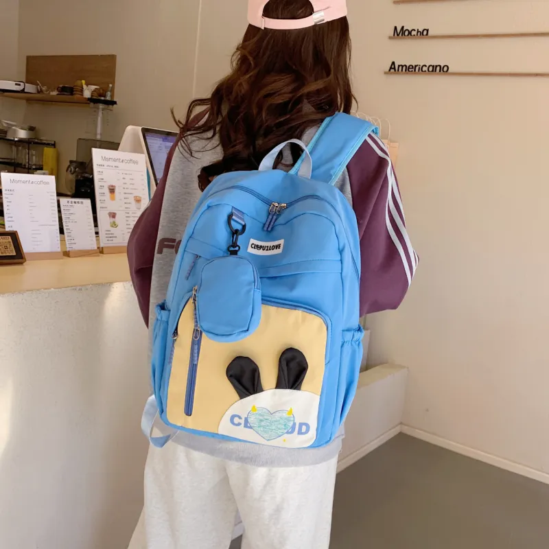 FAMAN Nylon Macaron Color Large Capacity Backpack Cute Trendy Fashion Bag Women's-17