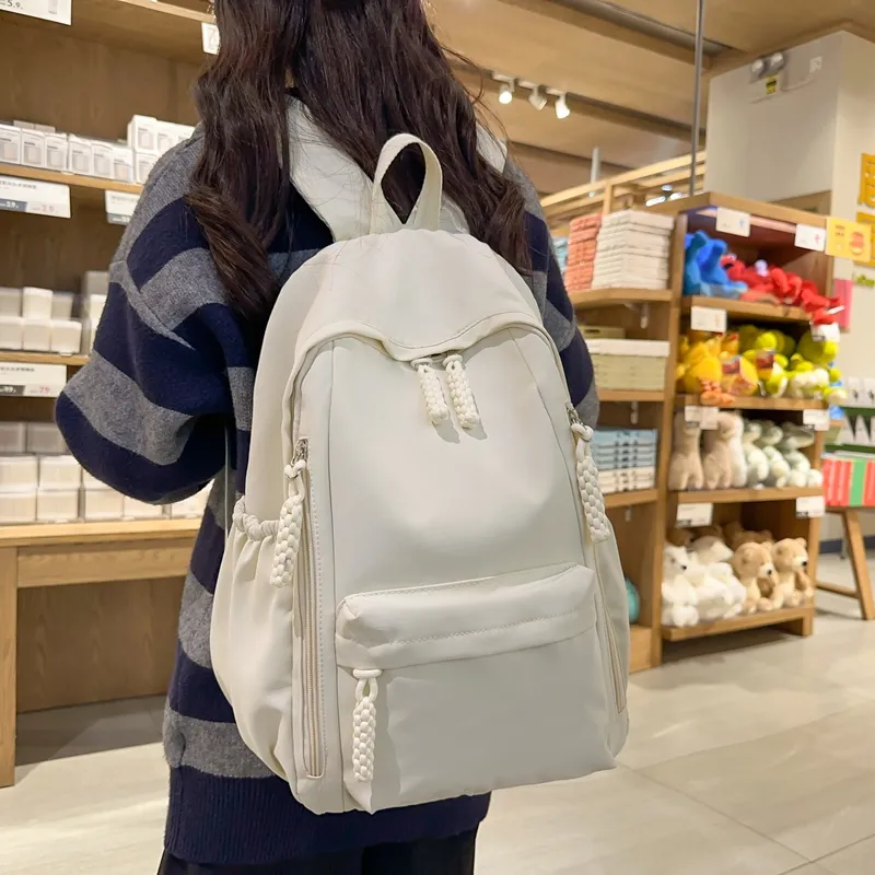 FAMAN Nylon Backpack Regular Women's Black/Red/Yellow/Pink/White-2