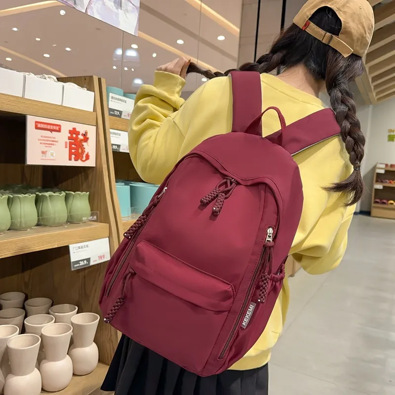 FAMAN Nylon Backpack Regular Women's Black/Red/Yellow/Pink/White-12