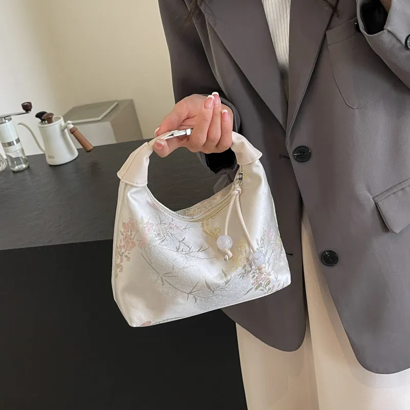 FAMAN Fabric Handbag Regular Women's White/Blue/Pink-17