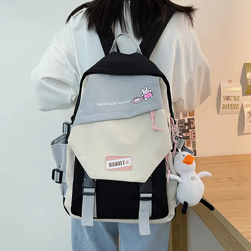 FAMAN Nylon Backpack Regular Women's Black/Red/Green/Blue-8