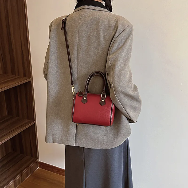 FAMAN PU One Shoulder Handbags Regular Women's Black/Red/Khaki-4