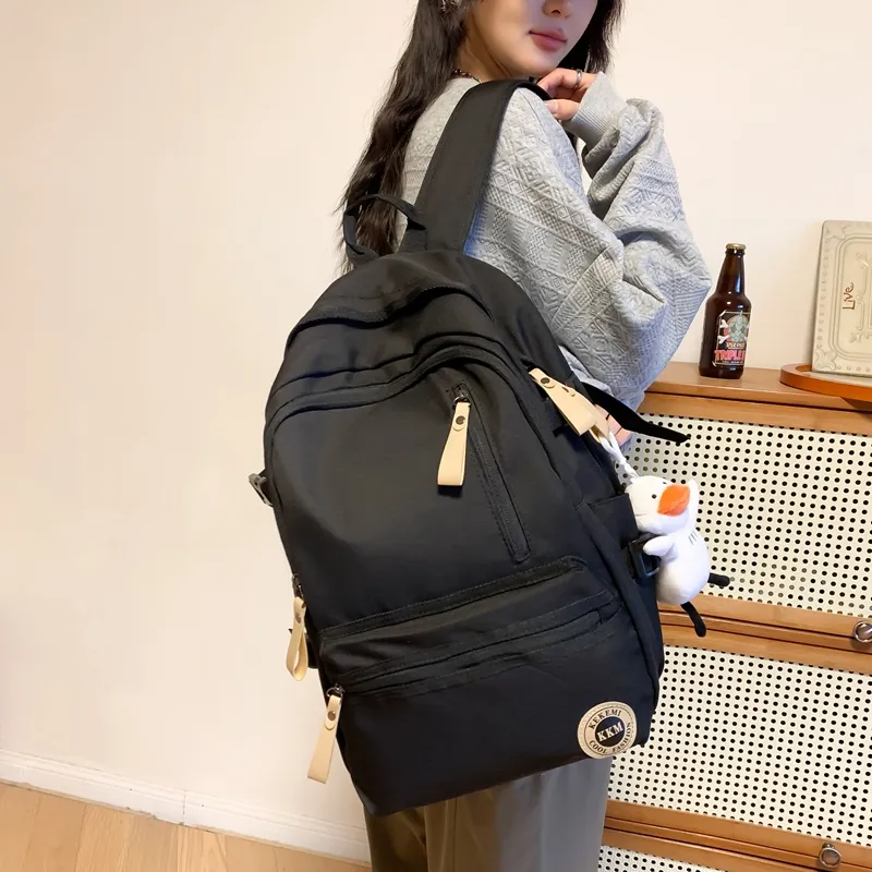 FAMAN Nylon Backpack Regular Women's Black+Charm/White+Charm/Red+Charm/Blue+Charm/Khaki+Charm-4