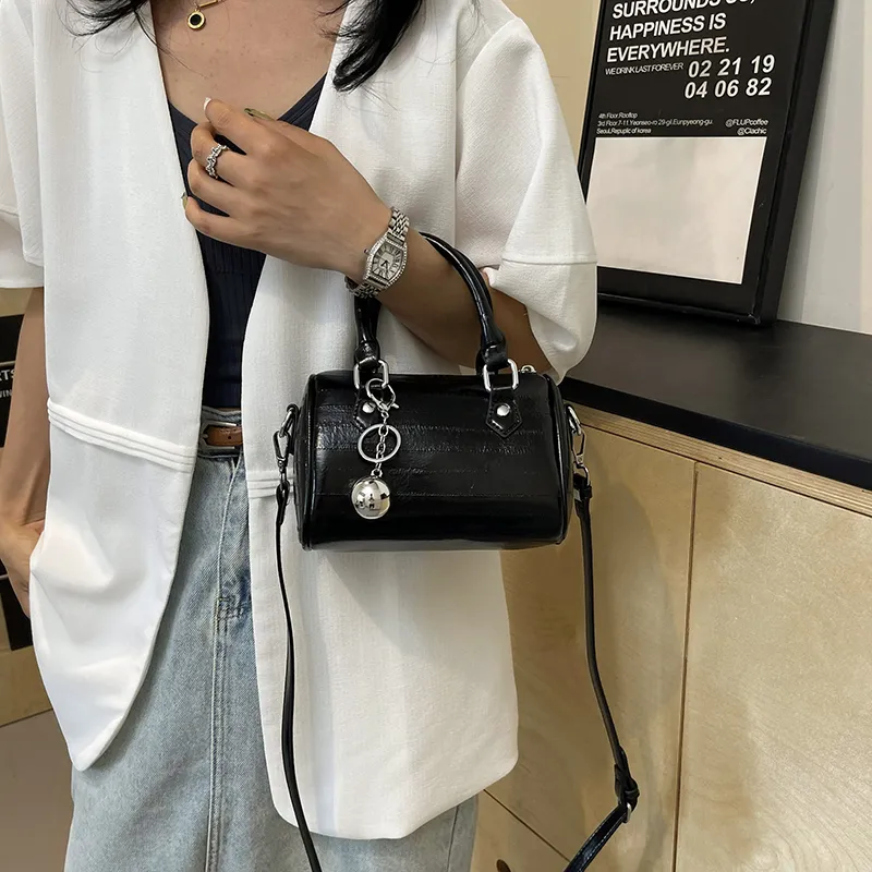 FAMAN PU Crossbody Bags Handbags Women's Ivory/Silver/Black-15
