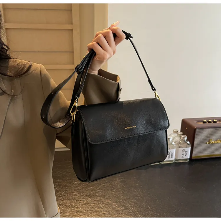 FAMAN PU Shoulder Bag Crossbody Bag Women's Brown Coffee Coffee Black-12