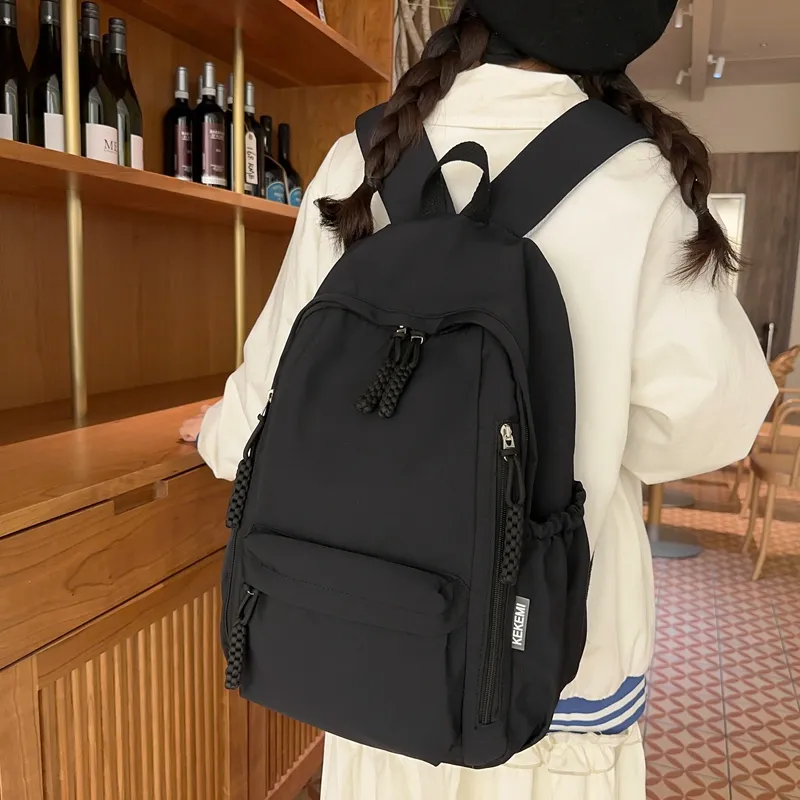 FAMAN Nylon Backpack Regular Women's Black/Red/Yellow/Pink/White-9