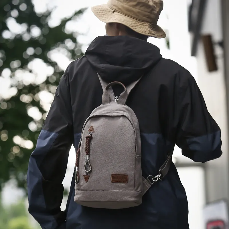 FAMAN Canvas Backpack Men's Gray-3