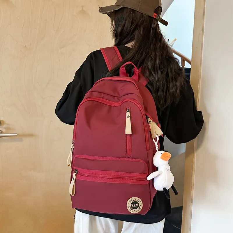 FAMAN Nylon Backpack Regular Women's Black+Charm/White+Charm/Red+Charm/Blue+Charm/Khaki+Charm-12