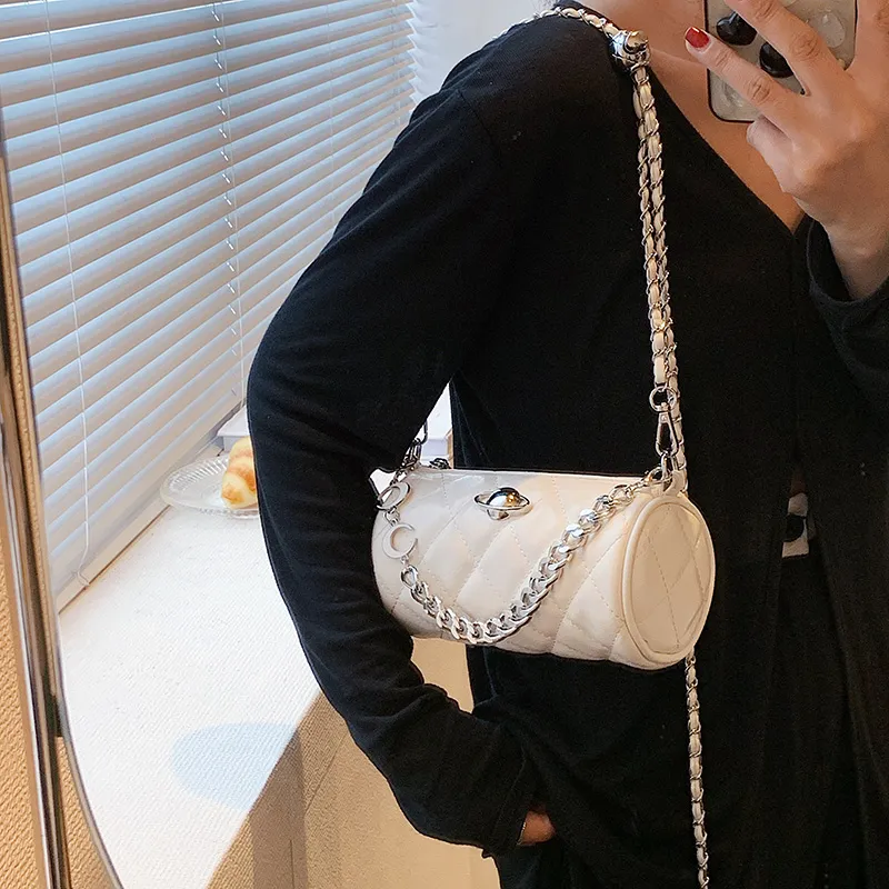 FAMAN PU Crossbody Bag Regular Women's White/Silver/Black-4