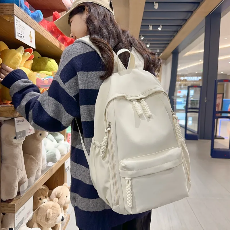 FAMAN Nylon Backpack Regular Women's Black/Red/Yellow/Pink/White-3