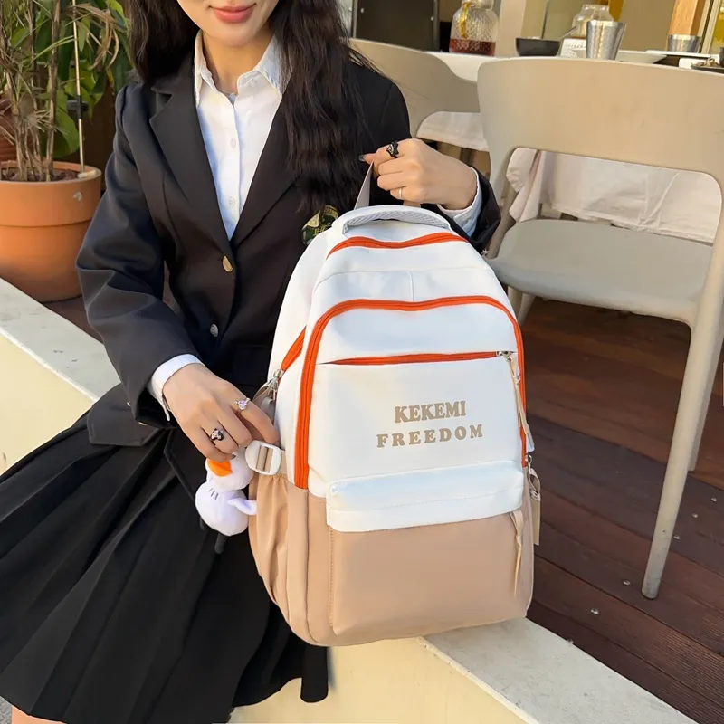 FAMAN Nylon Backpack Women's Black/Red/Green/Khaki/Blue-7