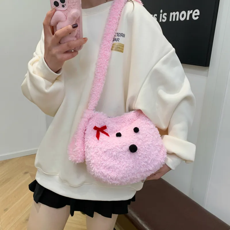 FAMAN Fuzzy Shoulder Bag Women's Multicolor-13