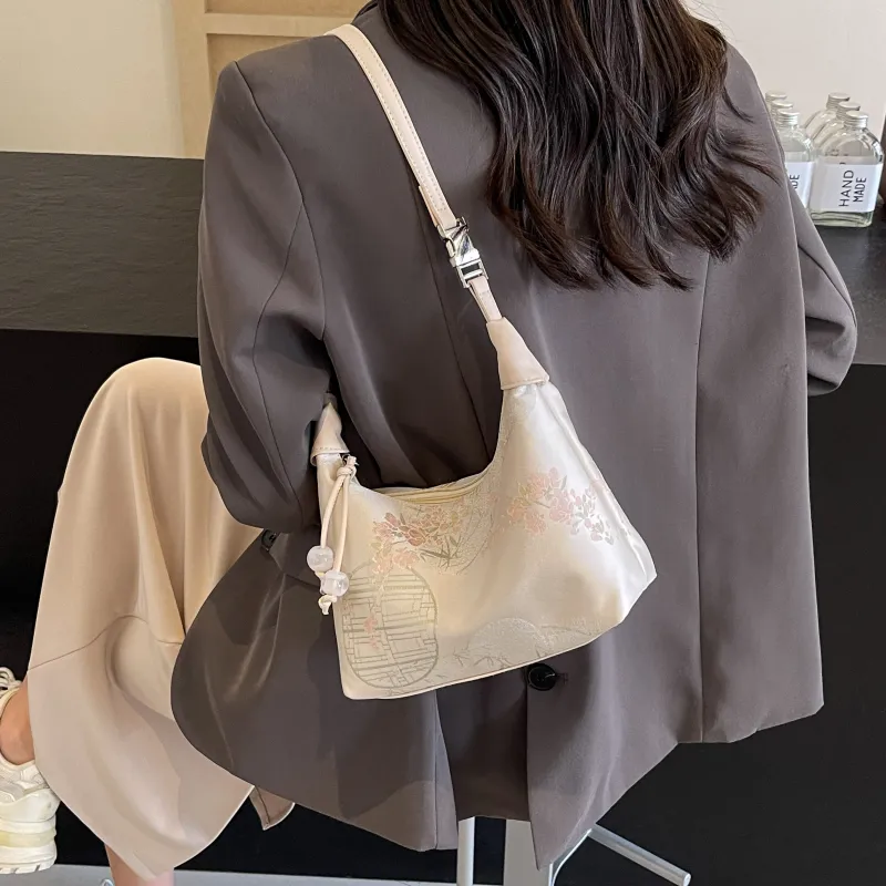 FAMAN Fabric Handbag Regular Women's White/Blue/Pink-19