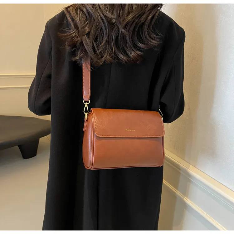 FAMAN PU Shoulder Bag Crossbody Bag Women's Brown Coffee Coffee Black-5