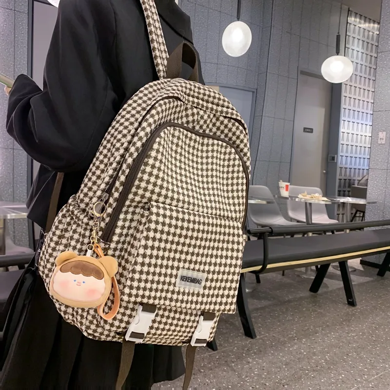 FAMAN Nylon Backpack Regular Women's Green Charm/Black Charm/Brown Charm/Pink Charm-10