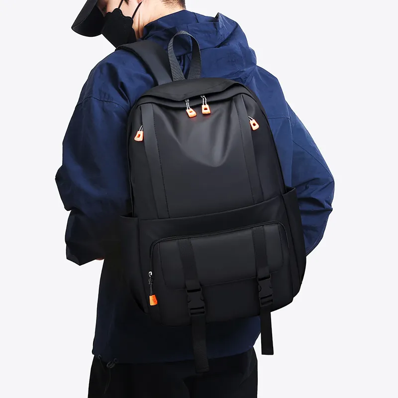 FAMAN Durable Fabric Backpack Regular Men's Black/Gray-5