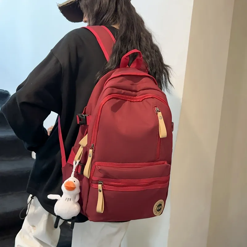 FAMAN Nylon Backpack Regular Women's Black+Charm/White+Charm/Red+Charm/Blue+Charm/Khaki+Charm-11