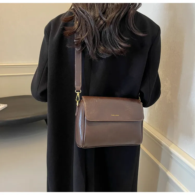 FAMAN PU Shoulder Bag Crossbody Bag Women's Brown Coffee Coffee Black-10